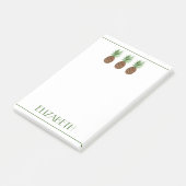 Preppy tropische ananas gepersonaliseerd post-it® notes (Schuin)