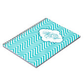 Preppy Turquoise Chevron Script Monogram Carnet (Côté gauche)