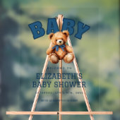 Preppy Varsity Teddy Bear Baby Shower Acrylic (Neutre)