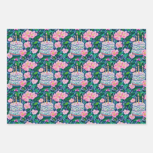 Preppy Verjaardag inpakpapier (Voorkant)