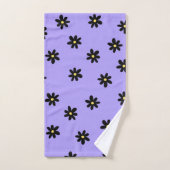 Preppy violet noir Floral simple Motif de fleurs (Serviette à main)