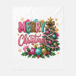 Preppy vrolijk kerstfeest fleece deken