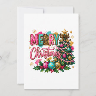 Preppy vrolijk kerstfeest notitiekaartje