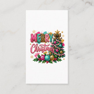 Preppy vrolijk kerstfeest visitekaartje