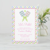 Preppy Watercolor Argyle Pickleball Paddles Kaart (Staand voorkant)