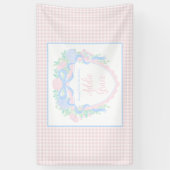 Preppy Watercolor Crest Anniversaire bannière viny (Vertical)