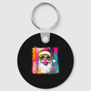 Preppy Watercolor Kerstman Bubble Gum Nk Sungles K Sleutelhanger