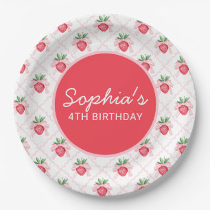 Preppy Waterverf aardbeien bessen zoet Papieren Bordje
