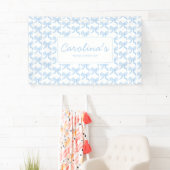 Preppy Waterverf Blauwe Waterverf Bows personalise Spandoek (Insitu)
