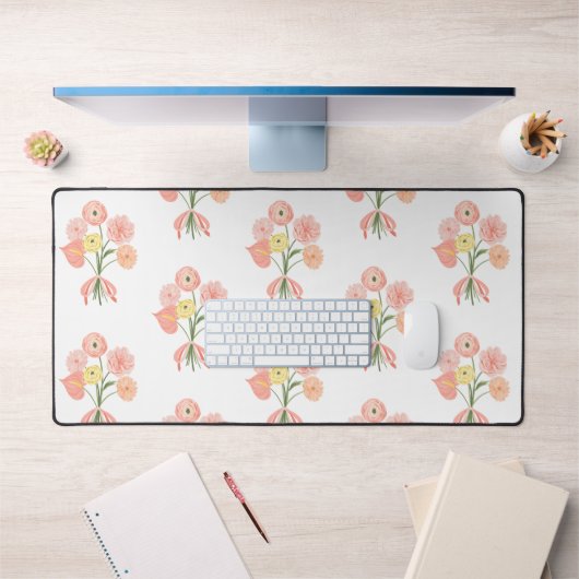 Preppy waterverf bloemenboeket bureaumat (Kantoor 1)