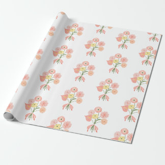 Preppy waterverf bloemenboeket cadeaupapier