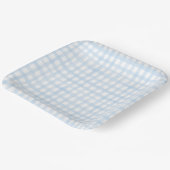 Preppy Waterverf Blue Gingham Papieren Bordje (Gebogen)