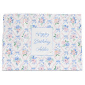 Preppy Waterverf Bogen en Floral  Groot Cadeauzakje (Voorkant)