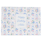 Preppy Waterverf Bogen en Floral  Groot Cadeauzakje (Achterkant)