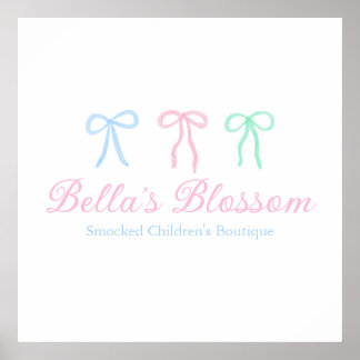 Preppy Waterverf Bows Logo Digitaal downloaden Poster