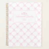 Preppy Waterverf Bows Trellis Monogram Planner (Voorkant)