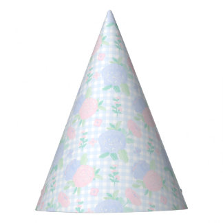 Preppy waterverf Flowers Gingham Feesthoedjes