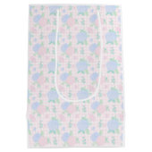 Preppy waterverf gingham floral medium cadeauzakje (Achterkant)