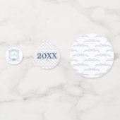 Preppy Wedgewood monogram Afstuderen Confetti (Achterkanten)