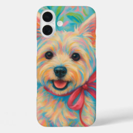 Preppy Westie iPhone 16 Plus Hoesje