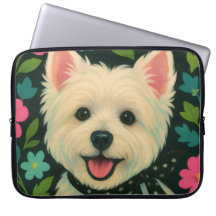 Preppy Westie Electronics Bag Laptop Mouw