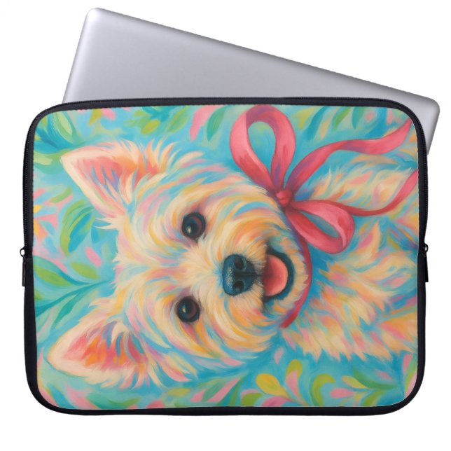 Preppy Westie Laptop Sleeve (Voorkant)