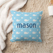 Preppy Whale Baby Blue Pillow Kussen (Deken)
