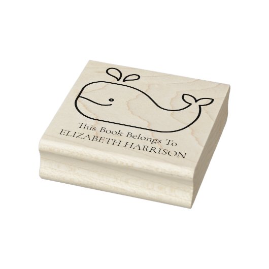 Preppy Whale gepersonaliseerd Rubberstempel (Stempel)