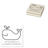 Preppy Whale gepersonaliseerd Rubberstempel (Gestempeld)