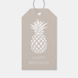 Preppy White Pineapple on Beige Cadeaulabel