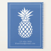 Preppy White Pineapple on Blue Planner (Achterkant)