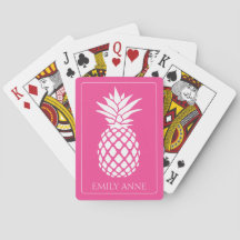Preppy Witte Ananas op Roze