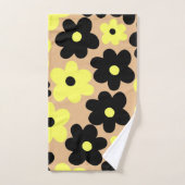 Preppy Yellow Black Hippie Motif (Serviette à main)
