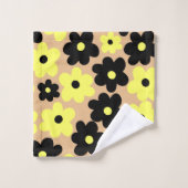 Preppy Yellow Black Hippie Motif (Gant de toilette)