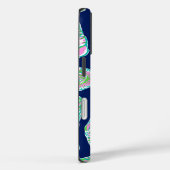 Preppy Zeeschelpen Navy Monogram Case-Mate iPhone Case (Achterkant / Rechts)