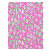 Preppy Zeeschelpen op Roze Zeekust Tafelkleed (Voorkant)