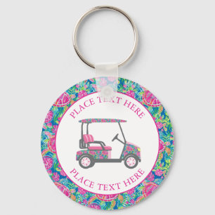 Preppy Zeeschildpadden Golfkar Sleutelhanger