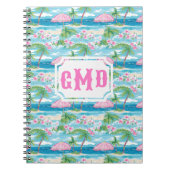 Preppy zomer strand paraplu | Monogram Notitieboek (Voorkant)