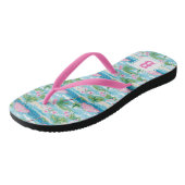 Preppy zomer strand paraplu | Monogram Teenslippers (Schuin)