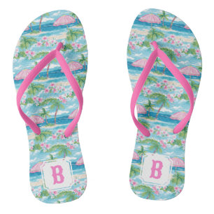 Preppy zomer strand paraplu   Monogram Teenslippers