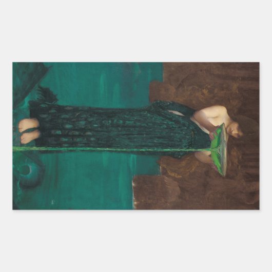 PreRaphaelite Art Circe Invidiosa Rechthoekige Sticker (Voorkant)