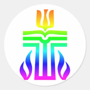 presbyteriaans kruis ronde sticker