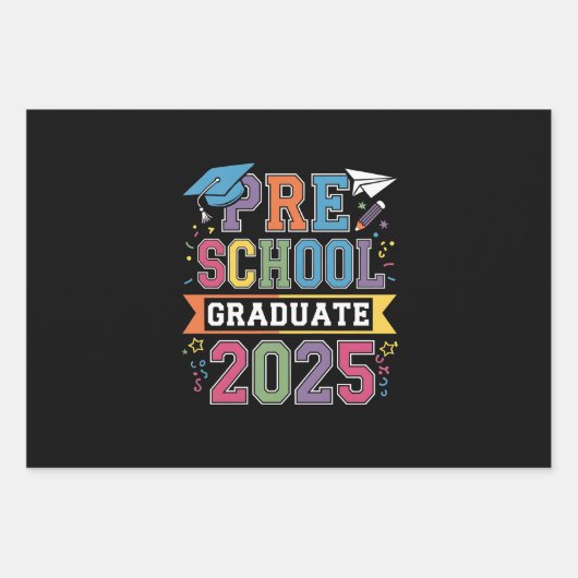 Preschool Afstuderen 2025 Afstuderen Pre K School Inpakpapier Vel (Voorkant)