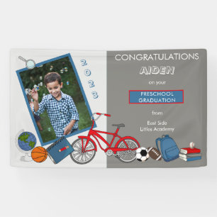 Preschool Afstuderen foto - Boy  Spandoek