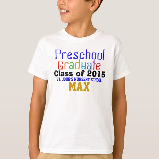Preschool Afstuderen Klasse Gold NAME T-shirt (Voorkant)