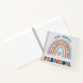 Preschool Boho Rainbow Heart Trendy Personalized Notitieboek (Binnen)
