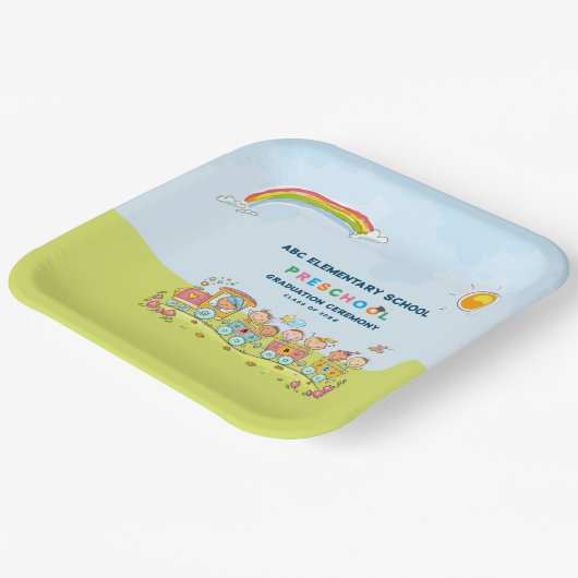 Preschool elementaire Afstuderen Papieren Bordje (Gebogen)