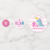 Preschool Graduation Pink Dinosaur Girl 2 Photo Confetti (Achterkanten)