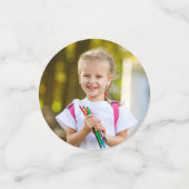 Preschool Graduation Pink Dinosaur Girl 2 Photo Confetti (Kleine voorkant)