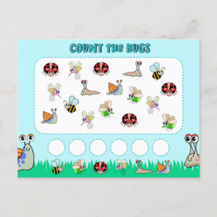 Preschool Insect Counting Wiskunde Activity Briefkaart